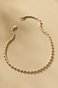 Crystal Cluster Tennis Necklace