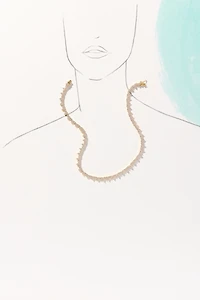 Crystal Cluster Tennis Necklace