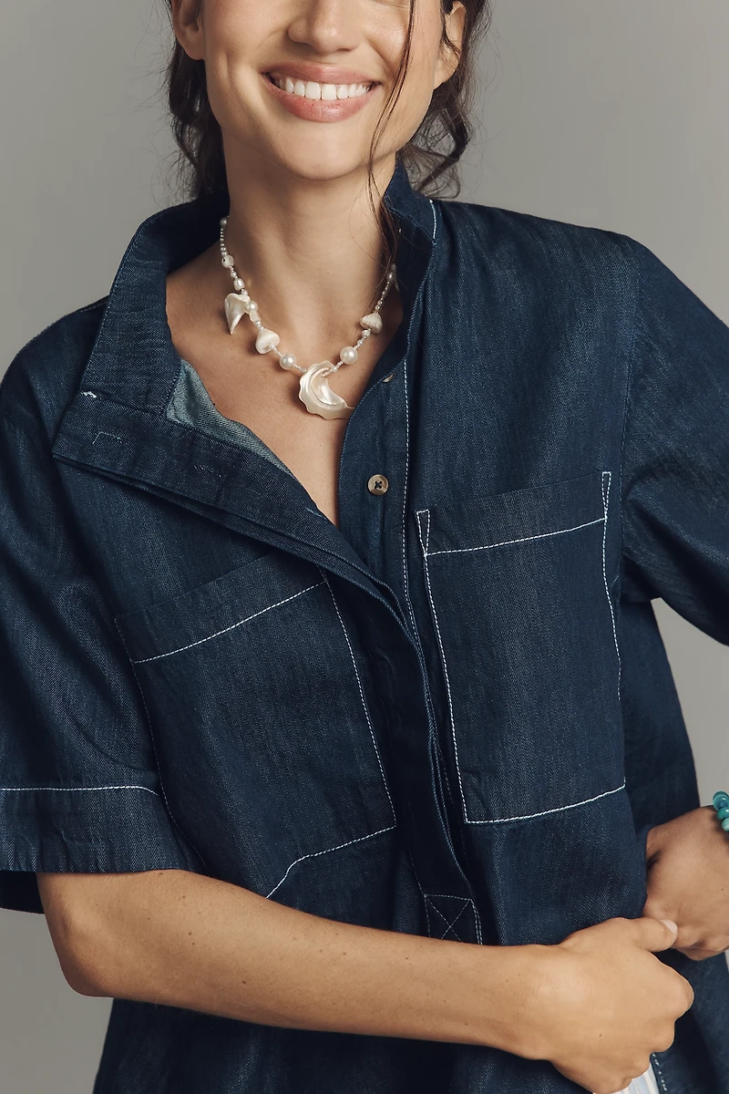 Mixed Pearl Layered Charm Necklace