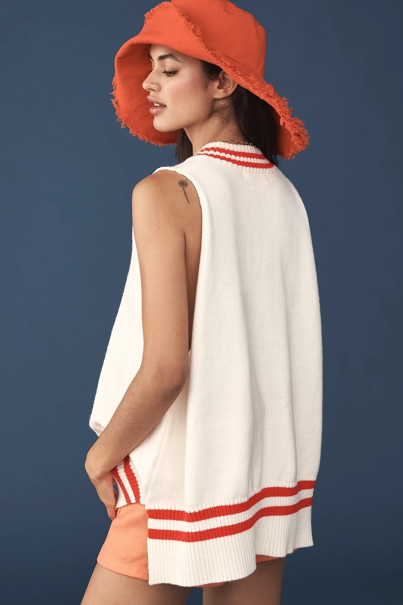 By Anthropologie Sporty Stripe Sweater Vest
