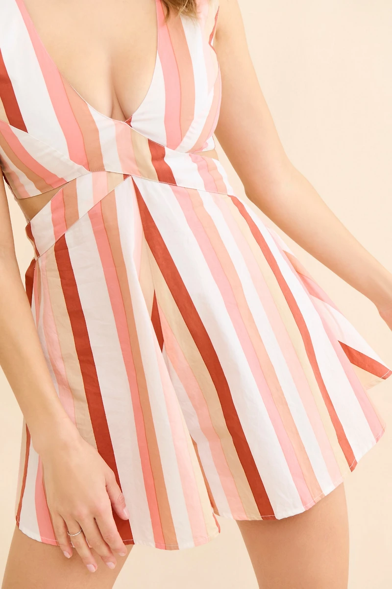 S/W/F Cut-Out Stripe Romper