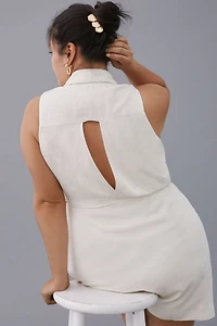Linen Wrap Mini Dress