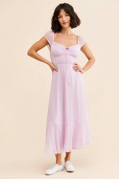 Hutch Cap Sleeve Shimmer Maxi Dress