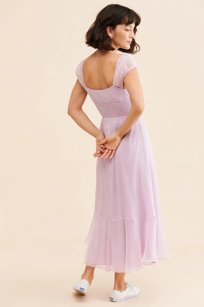 Hutch Cap Sleeve Shimmer Maxi Dress