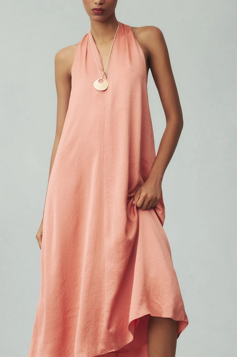 Halter Silky Midi Dress