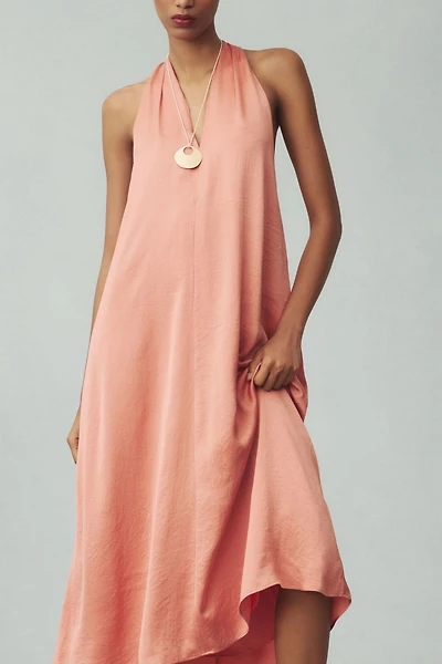 Halter Silky Midi Dress