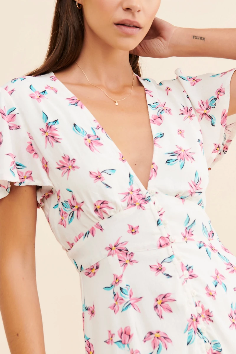 RAHI Floral Ruffle Mini Dress
