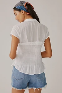 Pilcro Smocked Button Blouse