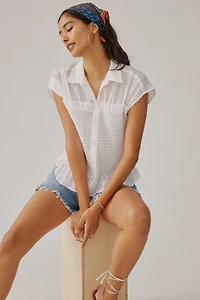 Pilcro Smocked Button Blouse