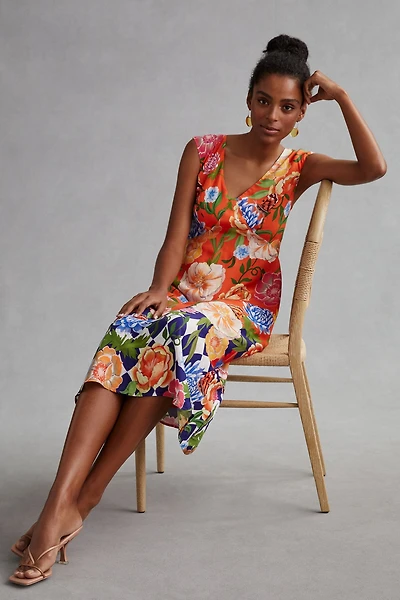 Low Back Printed Midi Dress