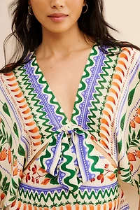 FARM Rio V-Neck Kaftan Maxi Cut-Out  Dress