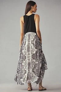 Sleeveless Scoop-Neck Maxi Dress