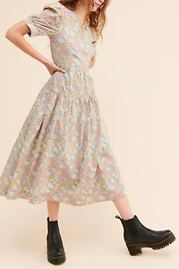 En Saison Cotton Floral Midi Dress
