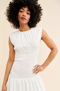 Mare Smocked Drop Waist Midi Dress