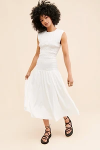 Mare Smocked Drop Waist Midi Dress