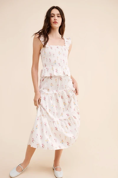 Rachel Parcell Smocked Flutter Midi Dress