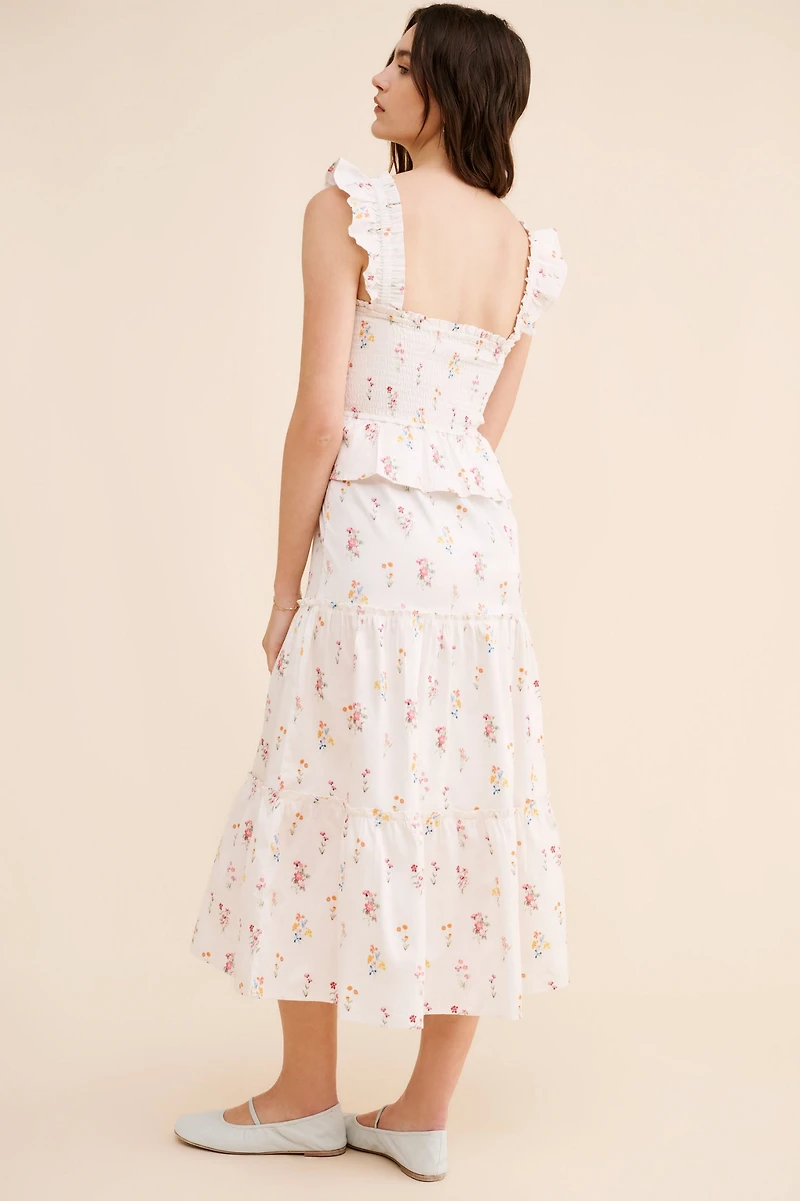 Rachel Parcell Smocked Flutter Midi Dress