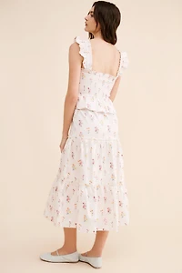 Rachel Parcell Smocked Flutter Midi Dress