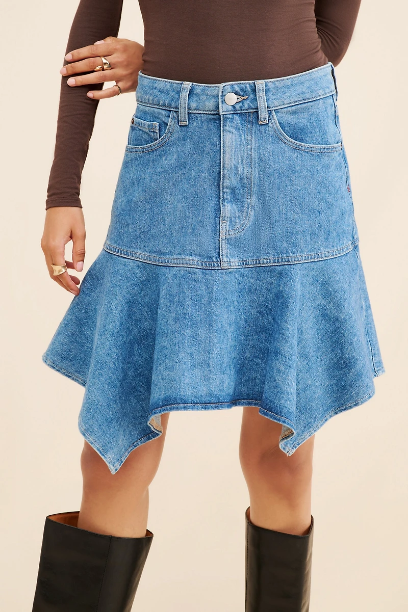 Warp + Weft Hav Denim Mini Skirt