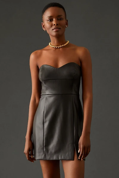 Hutch Strapless Vegan Leather Mini Dress