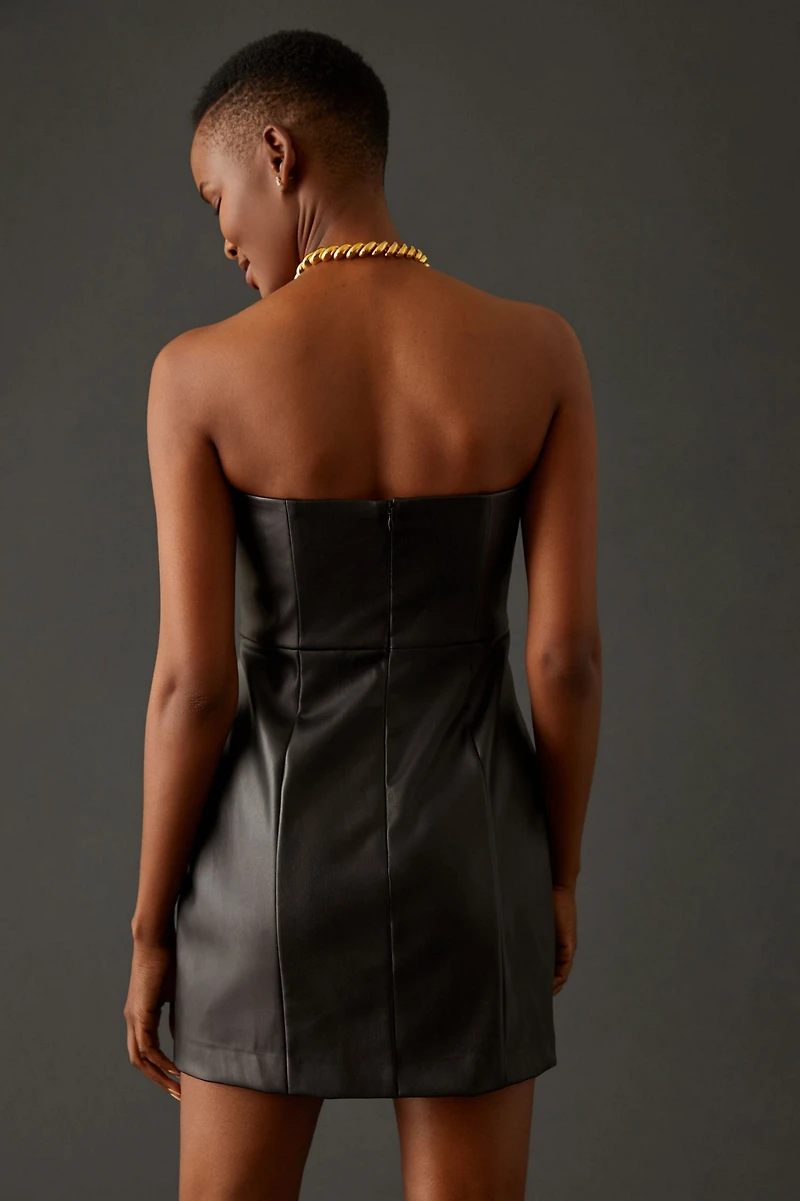 Hutch Strapless Vegan Leather Mini Dress
