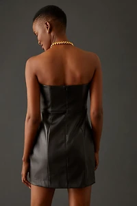 Hutch Strapless Vegan Leather Mini Dress