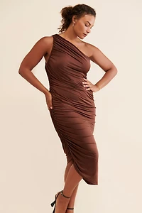 Eloquii Ruched One-Shoulder Dress
