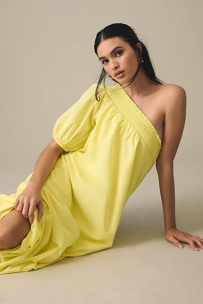 Maeve One-Shoulder Embroidered Maxi Dress