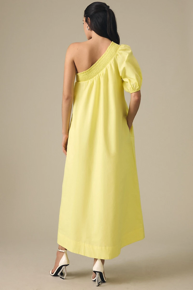 Maeve One-Shoulder Embroidered Maxi Dress