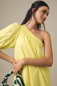 Maeve One-Shoulder Embroidered Maxi Dress