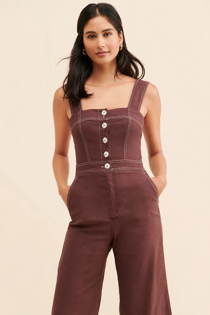 Maeve The Portside Button-Front Jumpsuit