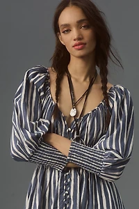 Long-Sleeve Sweetheart Midi Dress