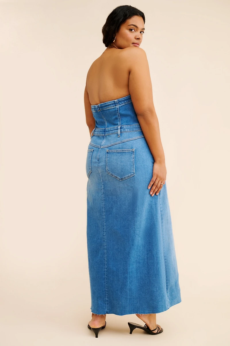 Pilcro The Madi Front-Slit Denim Dress