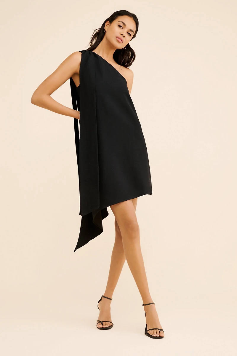 Endless Rose Linen One-Shoulder Mini Dress