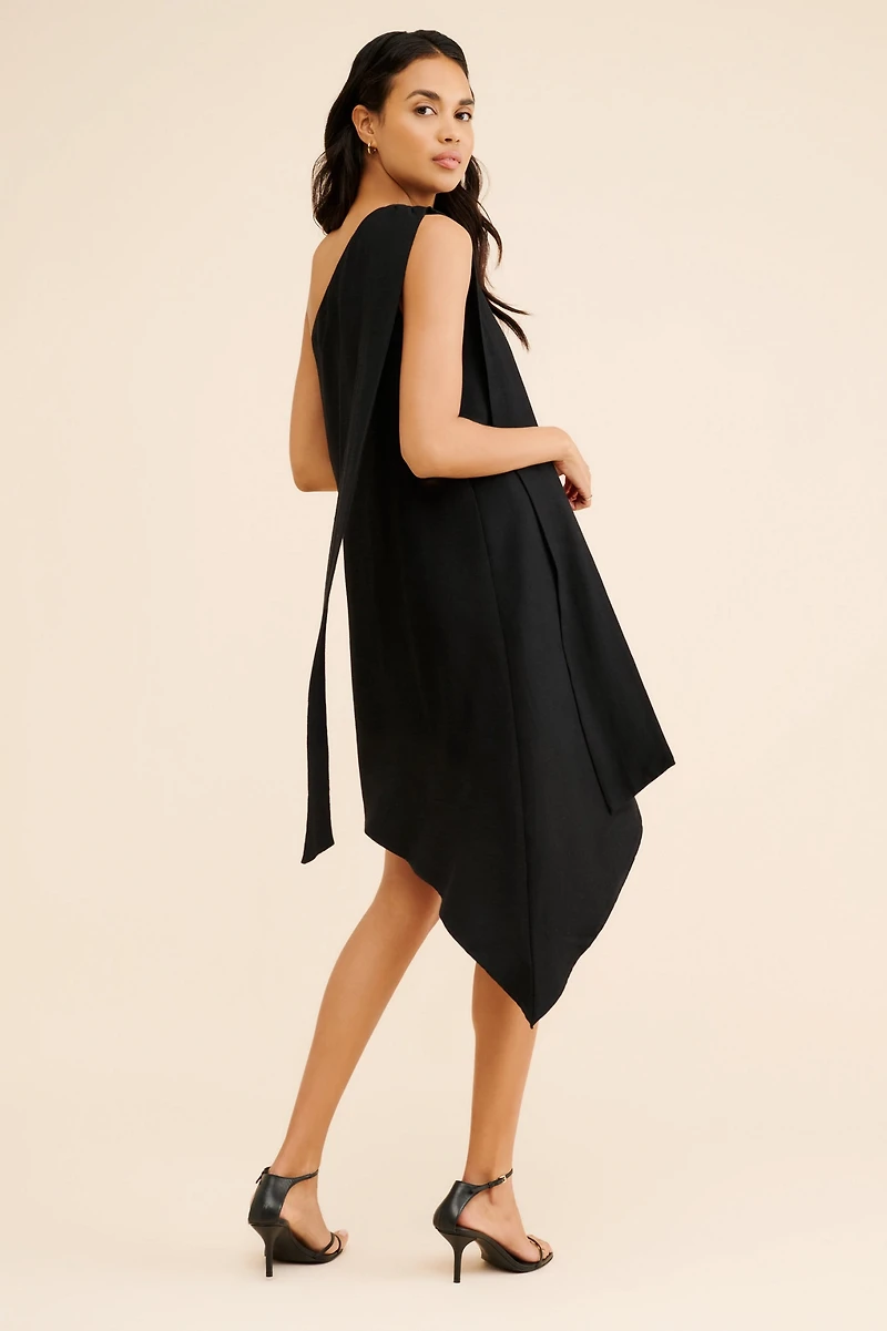 Endless Rose Linen One-Shoulder Mini Dress