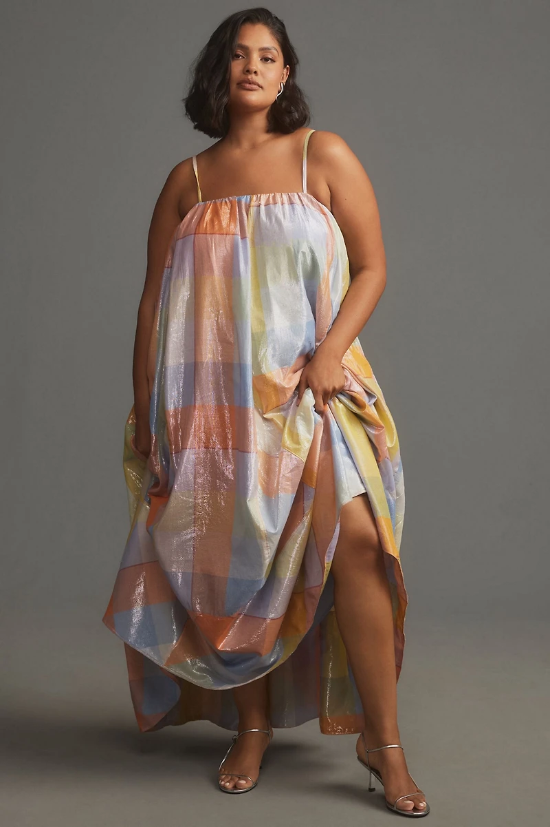 Pilcro Sleeveless Plaid Tent Maxi Dress