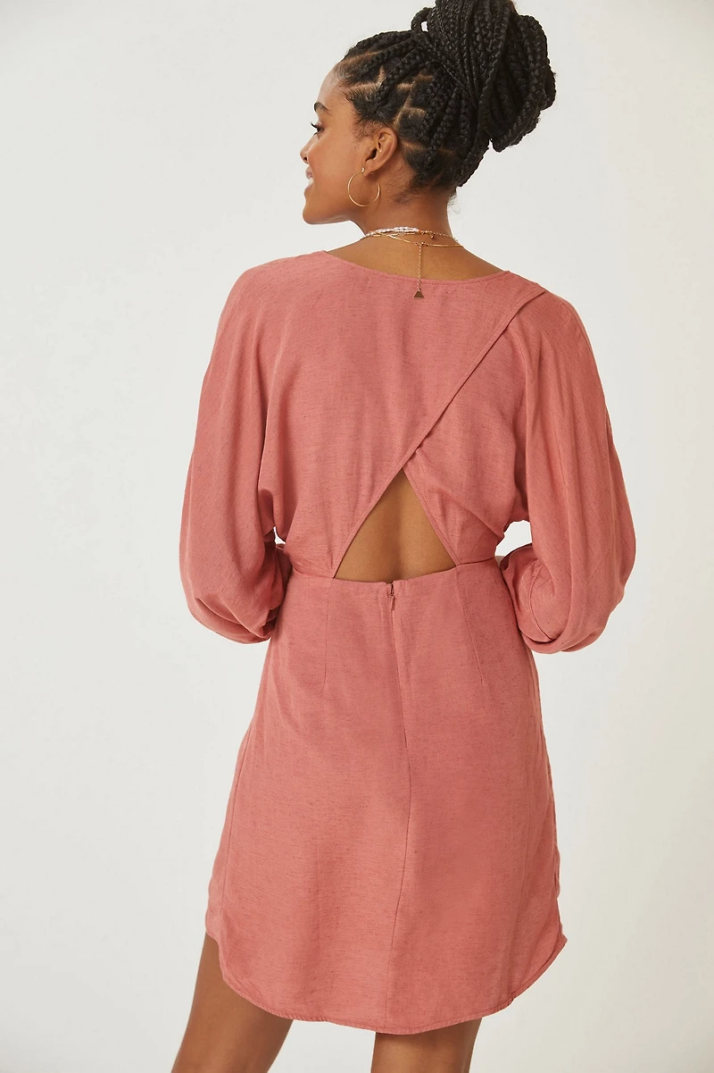 Tie-Front Wrap Mini Dress