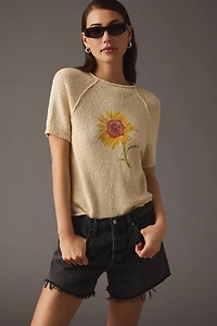 Short-Sleeve Graphic Sweater