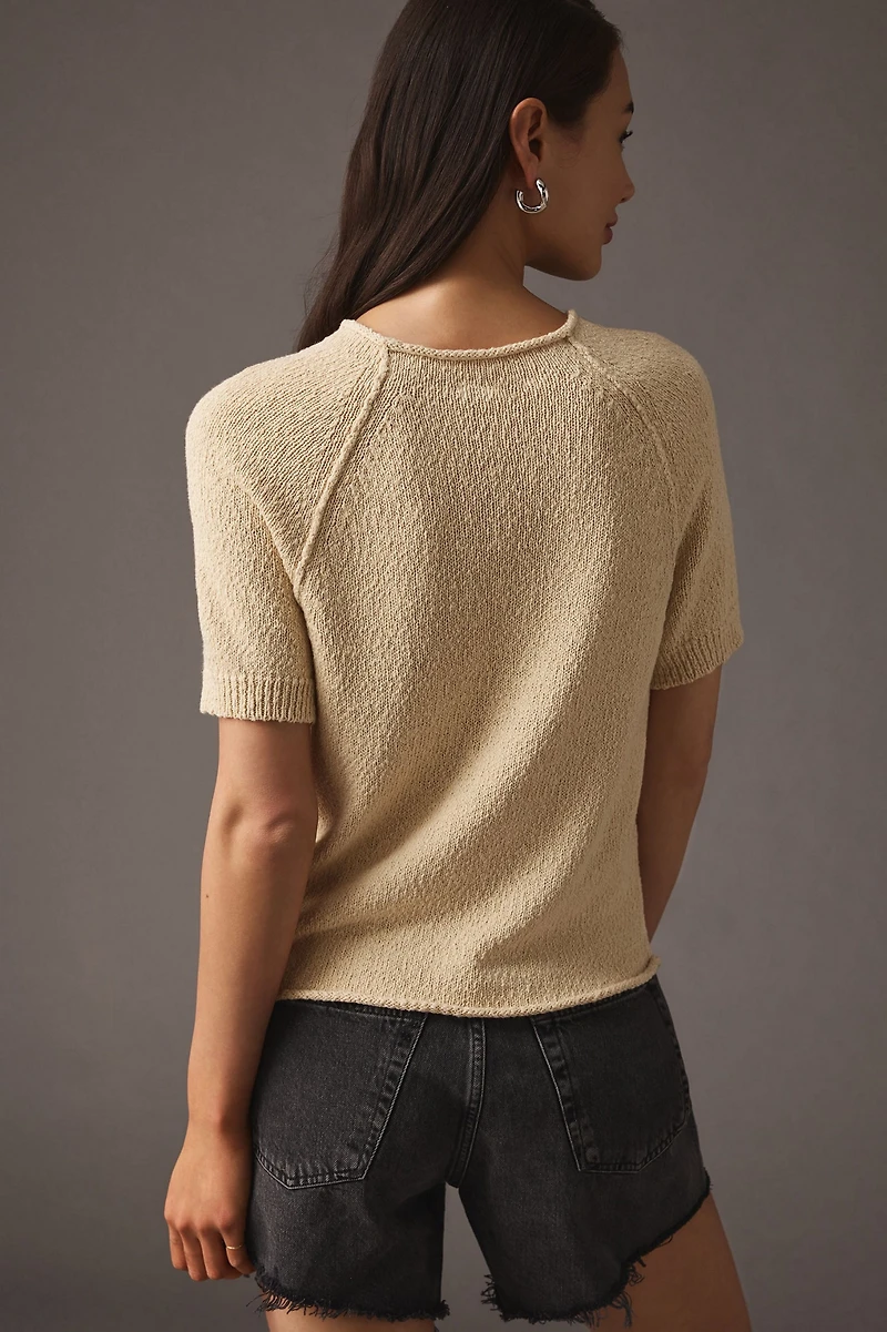 Short-Sleeve Graphic Sweater