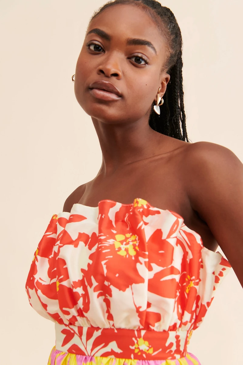 Vineet Bahl Strapless Midi Dress