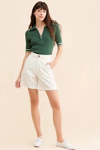 Varley Napier Fitted Knit Polo Sweater