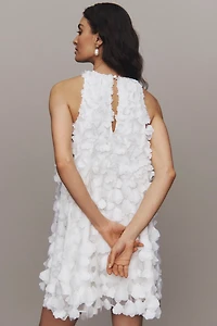 BHLDN Sleeveless 3D Floral V-Neck Swing Mini Dress