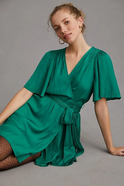 Draped Wrap Mini Dress