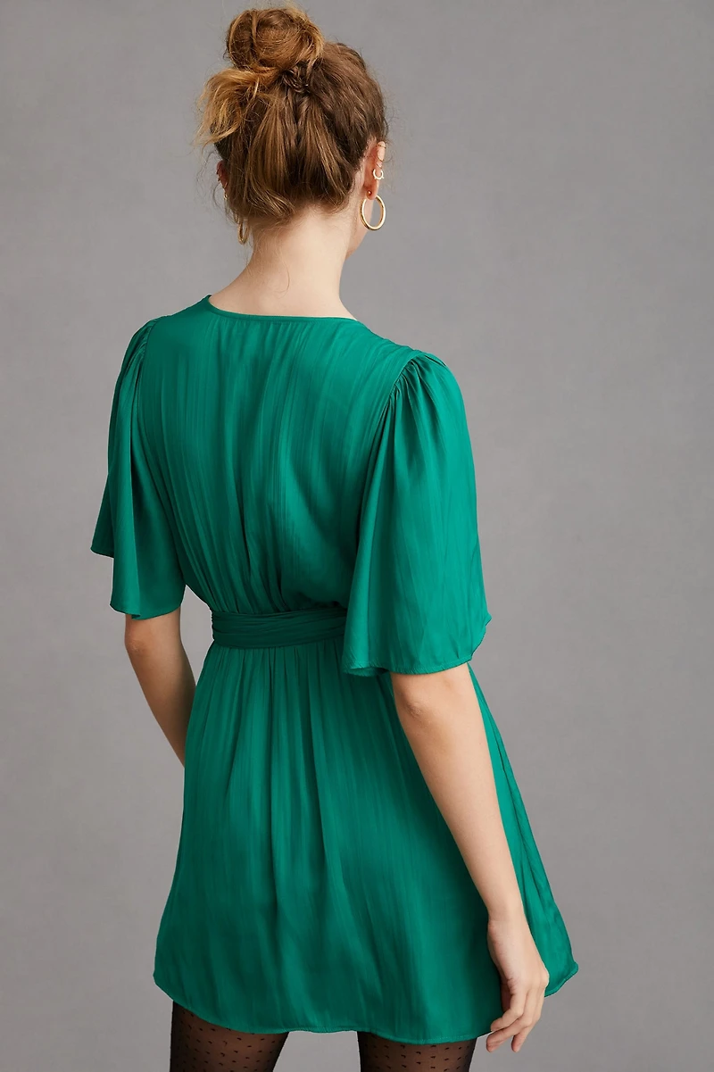 Draped Wrap Mini Dress