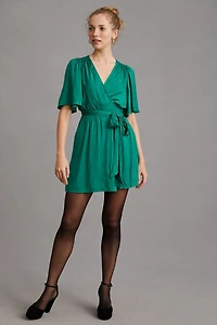 Draped Wrap Mini Dress