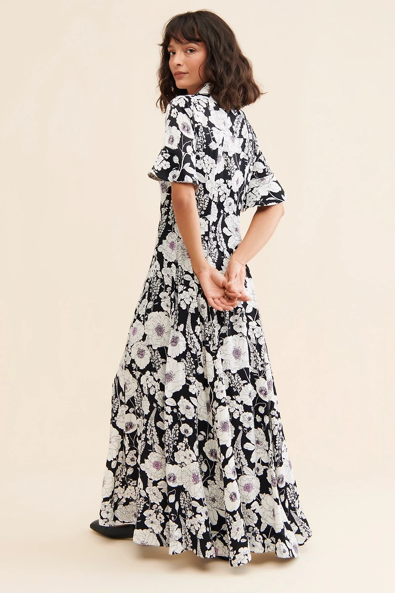 Maeve Printed Short-Sleeve Shirt Dress