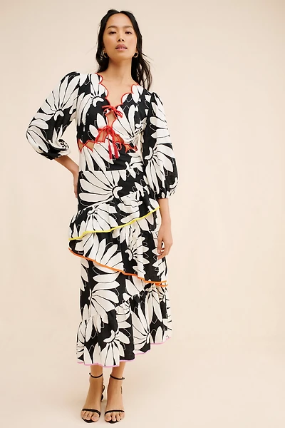 FARM Rio Cutout Tiered Maxi Dress