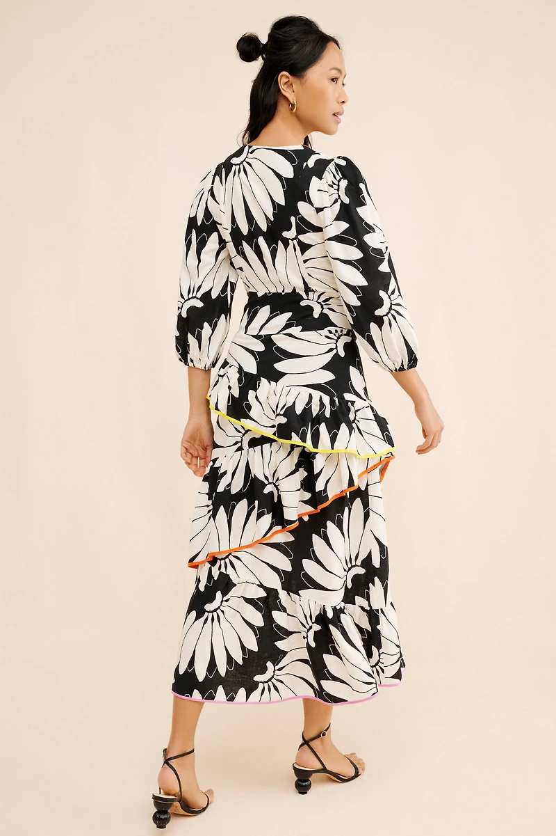 FARM Rio Cutout Tiered Maxi Dress