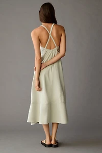 Seamed Halter Midi Dress