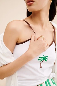 Kule Palm Tree Spaghetti Tank Top